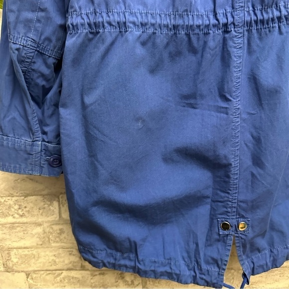 J. Crew blue trench coat women’s size medium - Picture 4 of 7